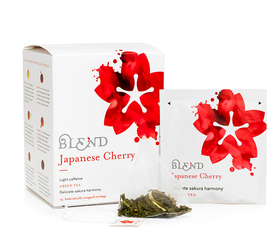 Tè Japanese Cherry - Box da 15 Infusori Piramidali di Tè in Foglia