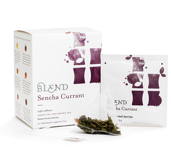 Tè Sencha Currant - Box da 15 Infusori Piramidali di Tè in Foglia